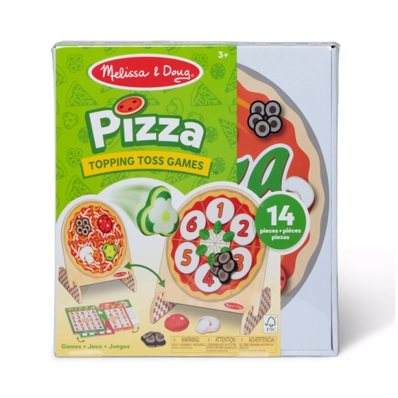 Melissa & Doug Wooden Double-Sided Pizza Topping Toss Game - Picture 6 of 8